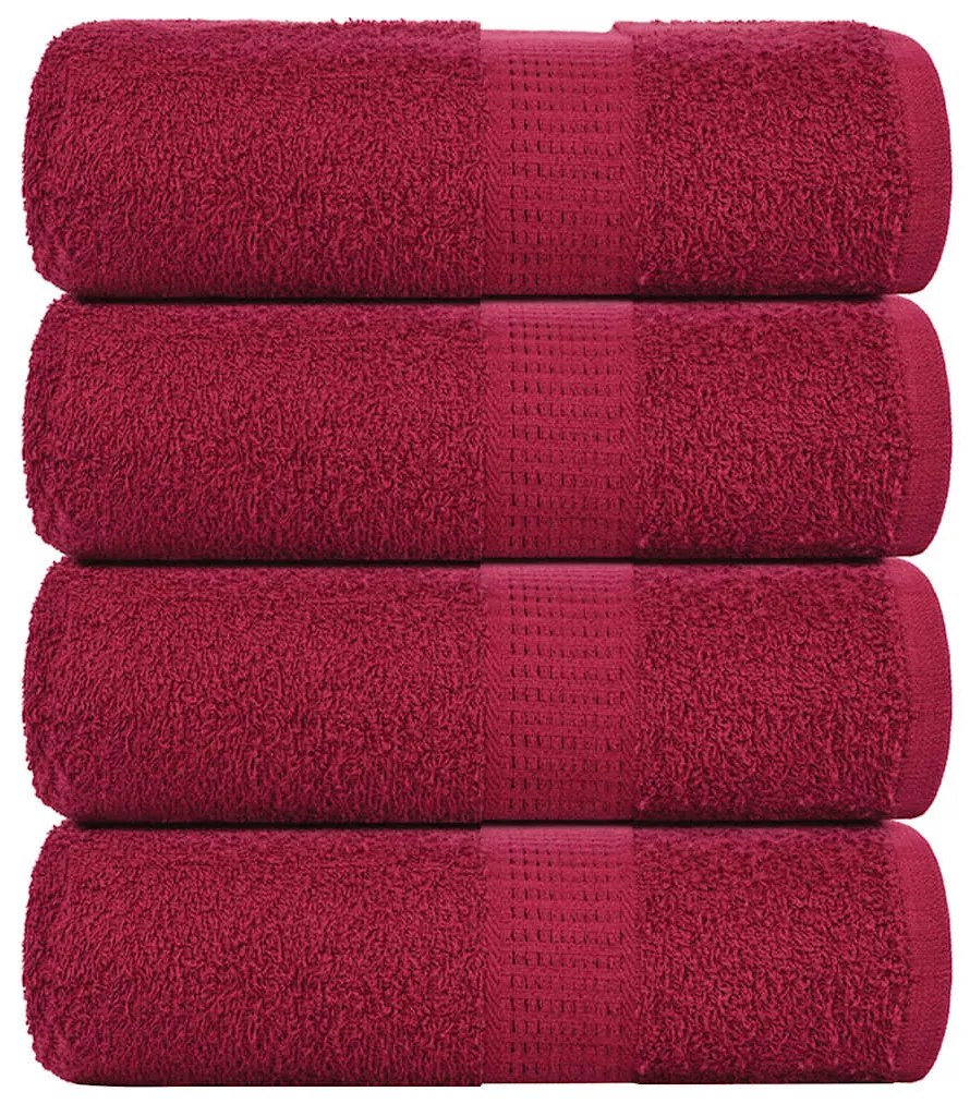 vidaXL Toalhas de bidé 4 pcs FROGN 30x50 cm 100% algodão bordô