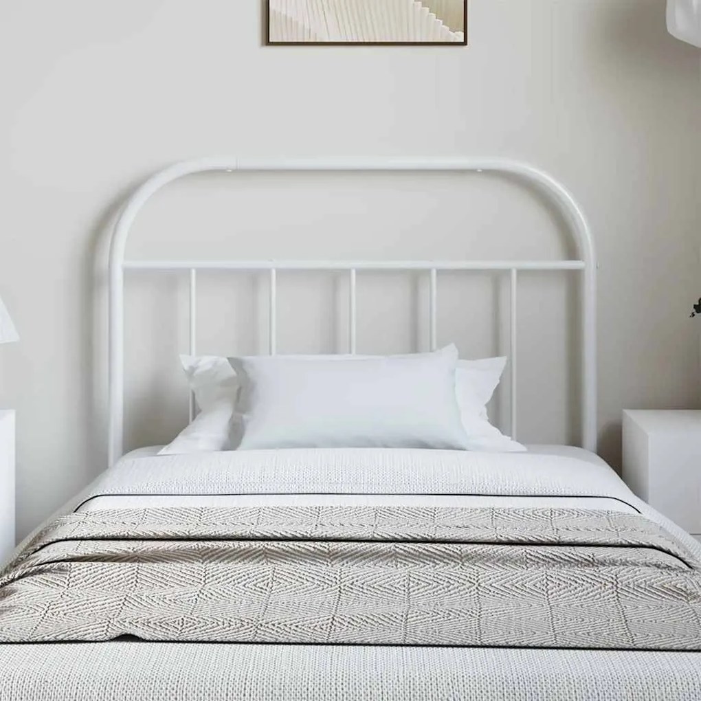 Cabeceira de cama 100 cm metal branco