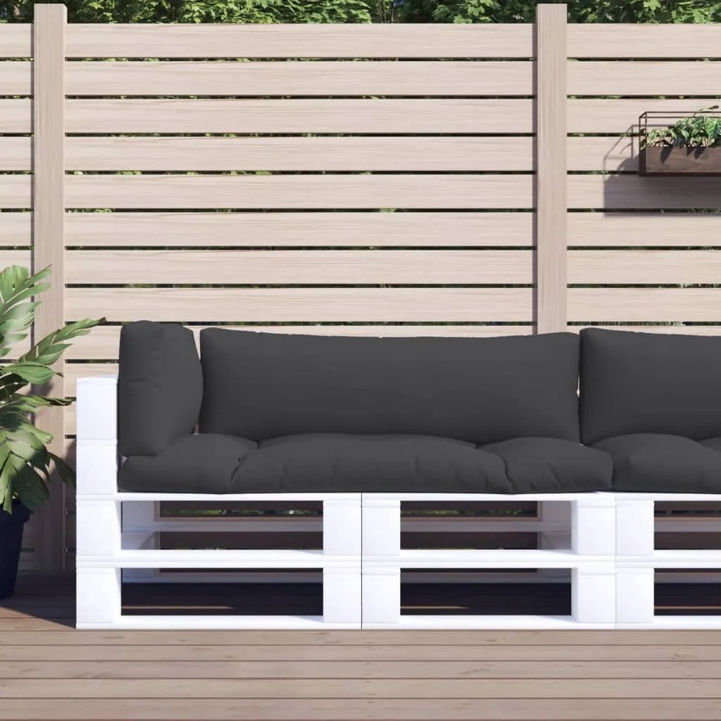 vidaXL Almofadões para sofás de paletes 3 pcs tecido preto