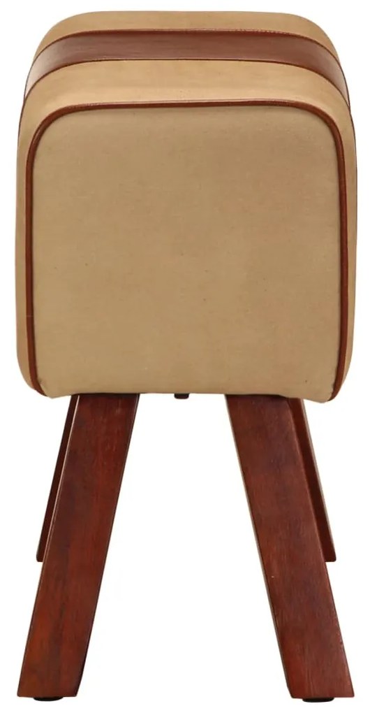 Boque de ginásio 58 cm couro genuíno castanho/mangueira maciça
