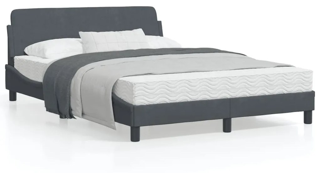 vidaXL Estrutura de cama sem colchão 120x200 cm veludo cinzento-escuro