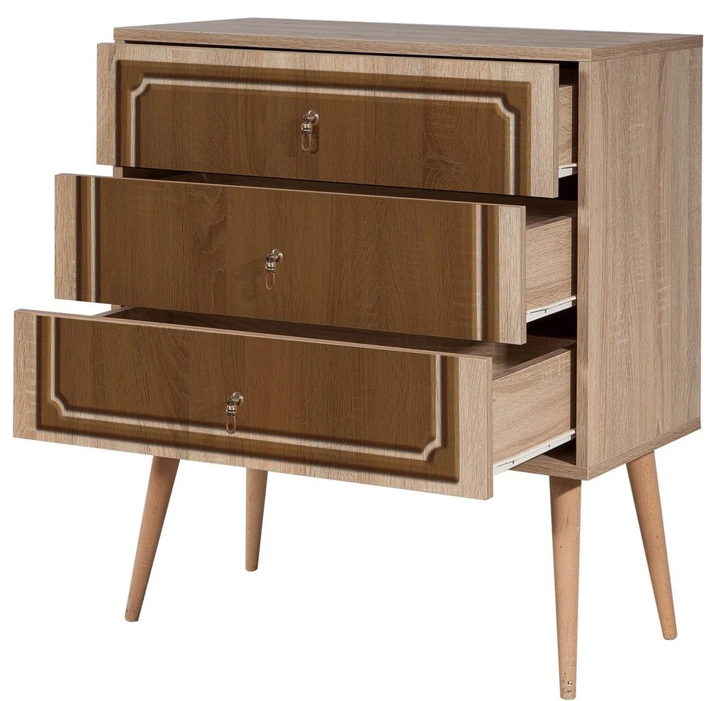 Cómoda Trio – Carvalho Sonoma – 80x90x40 cm