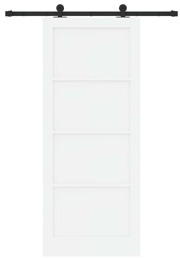 Porta Deslizante com Conjunto de Ferragens 'ORKDAL'Branco em Madeira S