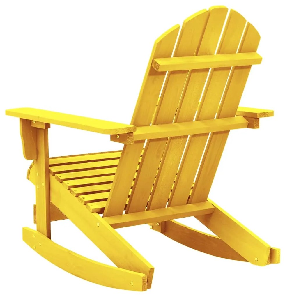 Cadeira Adirondack de baloiçar p/ jardim abeto maciço amarelo