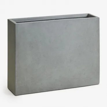 Vaso Retangular Em Cimento Neyrua Cinza Claro & 75 X 20 X 60 Cm - Sklum