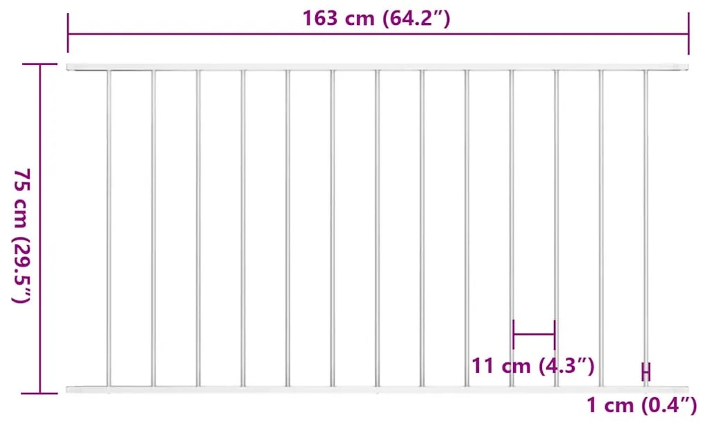 Painel de vedação aço revestido a pó 1,63x0,75 m branco