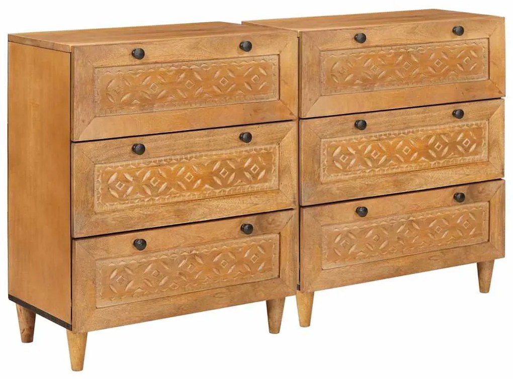 vidaXL Buffet 2 pcs Castanho 60 x 33 x 75 cm