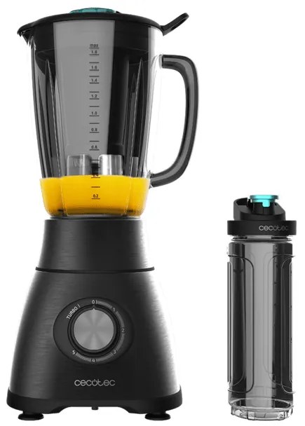 Liquidificador de jarro de 1800 W em aço inoxidável Power Black Titanium 2500MAX Go, com lâmina de 6 folhas com revestimento em titânio preto e copo d