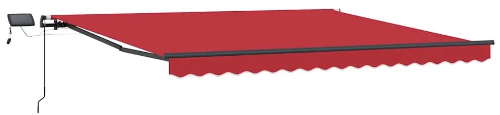 Toldo Retrátil Manual vidaXL com LED Vermelho 450x300 cm