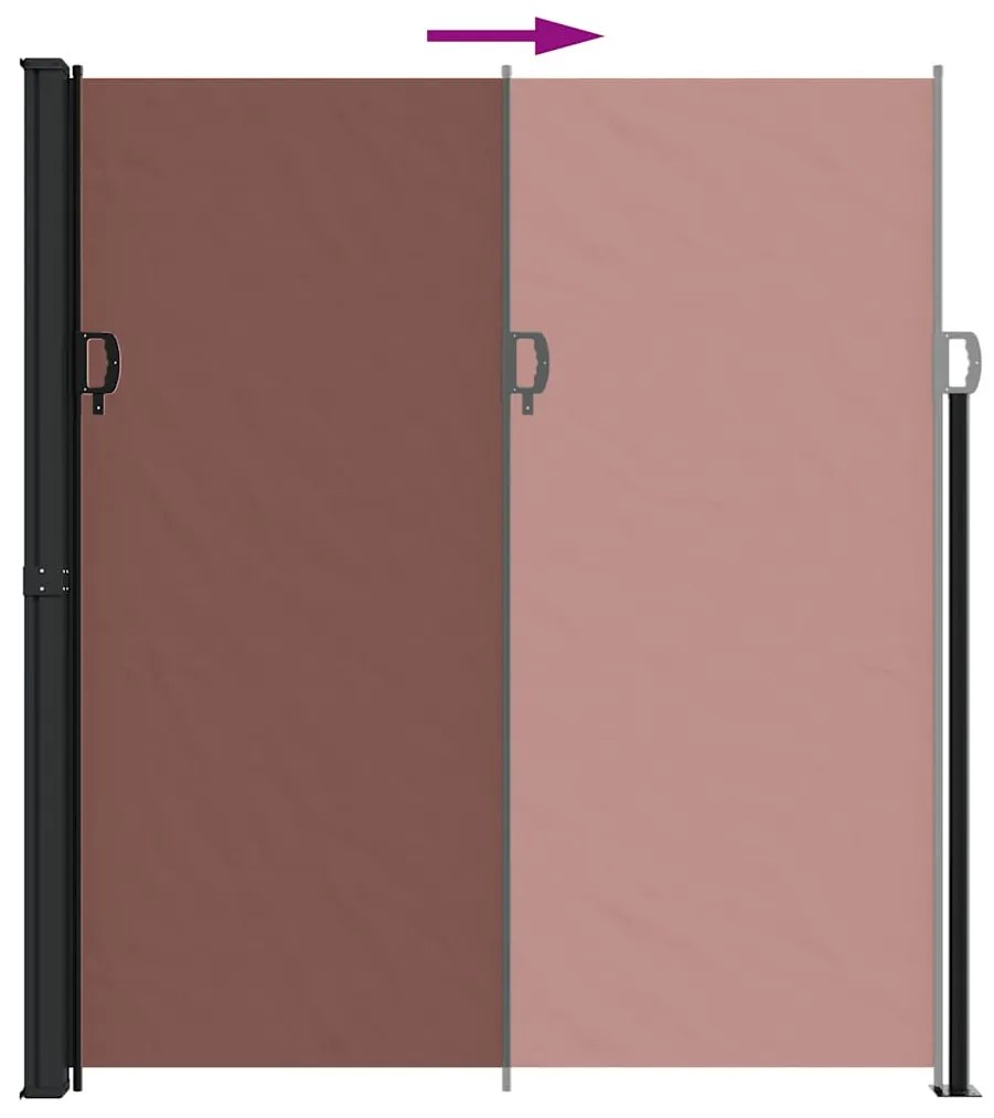 Toldo lateral retrátil 220x600 cm castanho