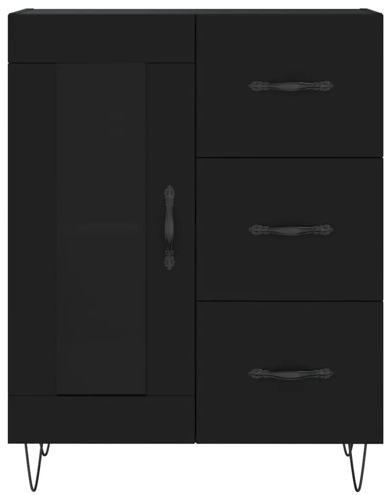Armário alto 69,5x34x180 cm derivados de madeira preto