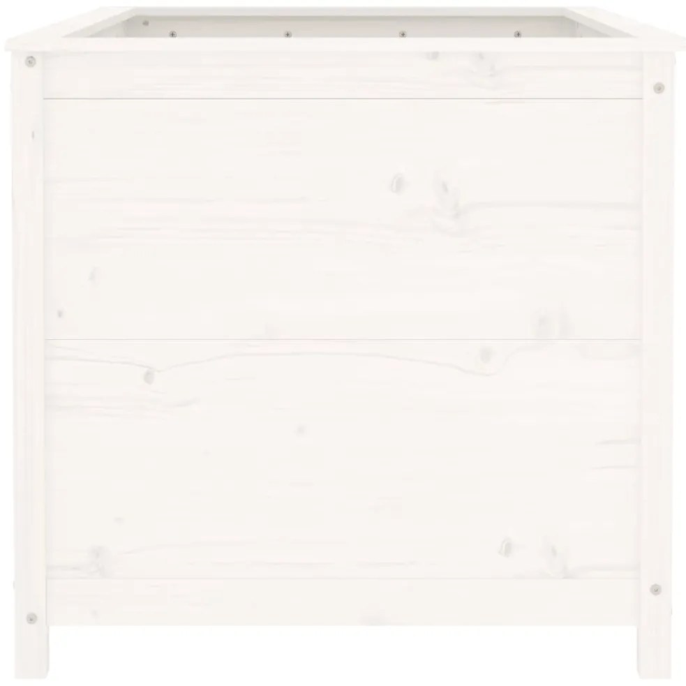 Canteiro elevado de jardim 119,5x82,5x78 cm pinho maciço branco