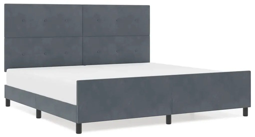 Cama vidaXL Cinza Escuro 200x200 cm Veludo