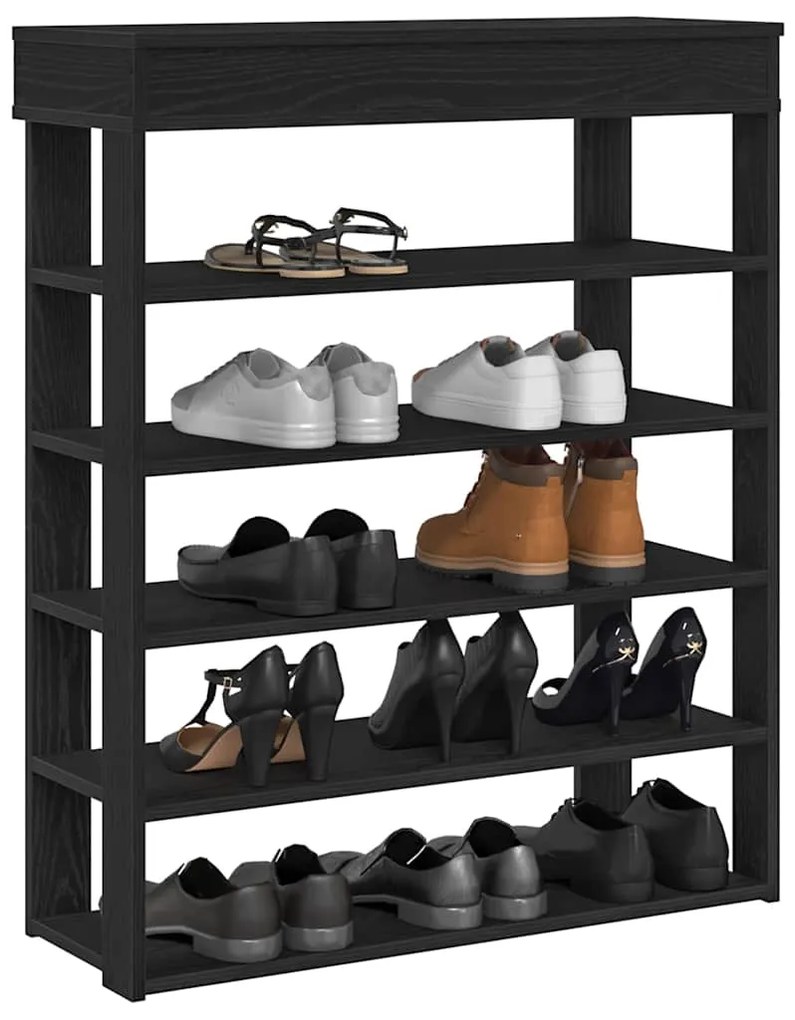 vidaXL Sapateira 80x30x98 cm derivados de madeira preto