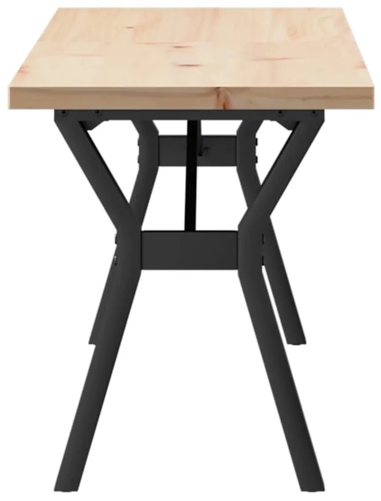 Mesa de centro estrutura em Y 160x40x45,5cm pinho/aço