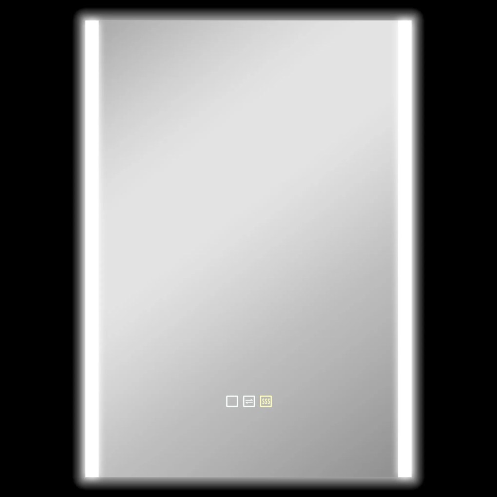 HOMCOM Espelho de Casa de Banho com Luz LED 70x50 cm 3 Cores de Luz Função Antiembaciamento Função de Memória IP44 Prata | Aosom Portugal