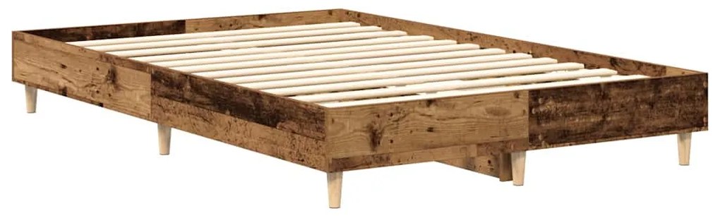 Estrutura de cama sem colchão 140x190 cm madeira velha