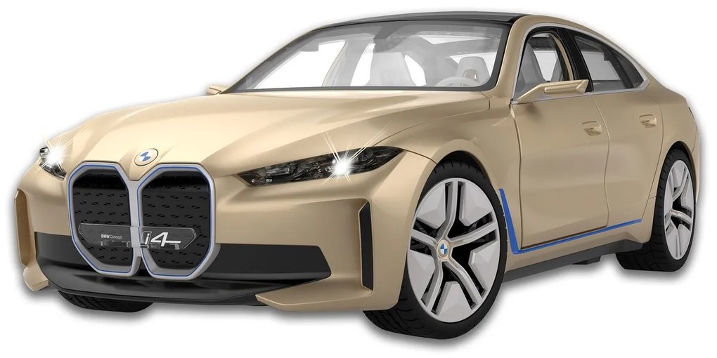 Carro telecomandado BMW i4 Concept 1:14 2,4GHz Portas Manuais Dourado