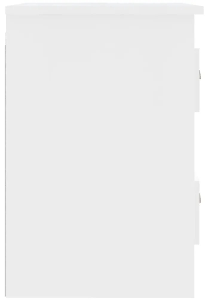 Mesas de cabeceira de parede 2 pcs 41,5x36x53 cm branco