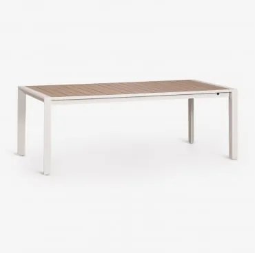 Mesa De Jardim Retangular Extensível Em Alumínio Amalfi 215-275x100 Cm Gardénia Branco - Sklum