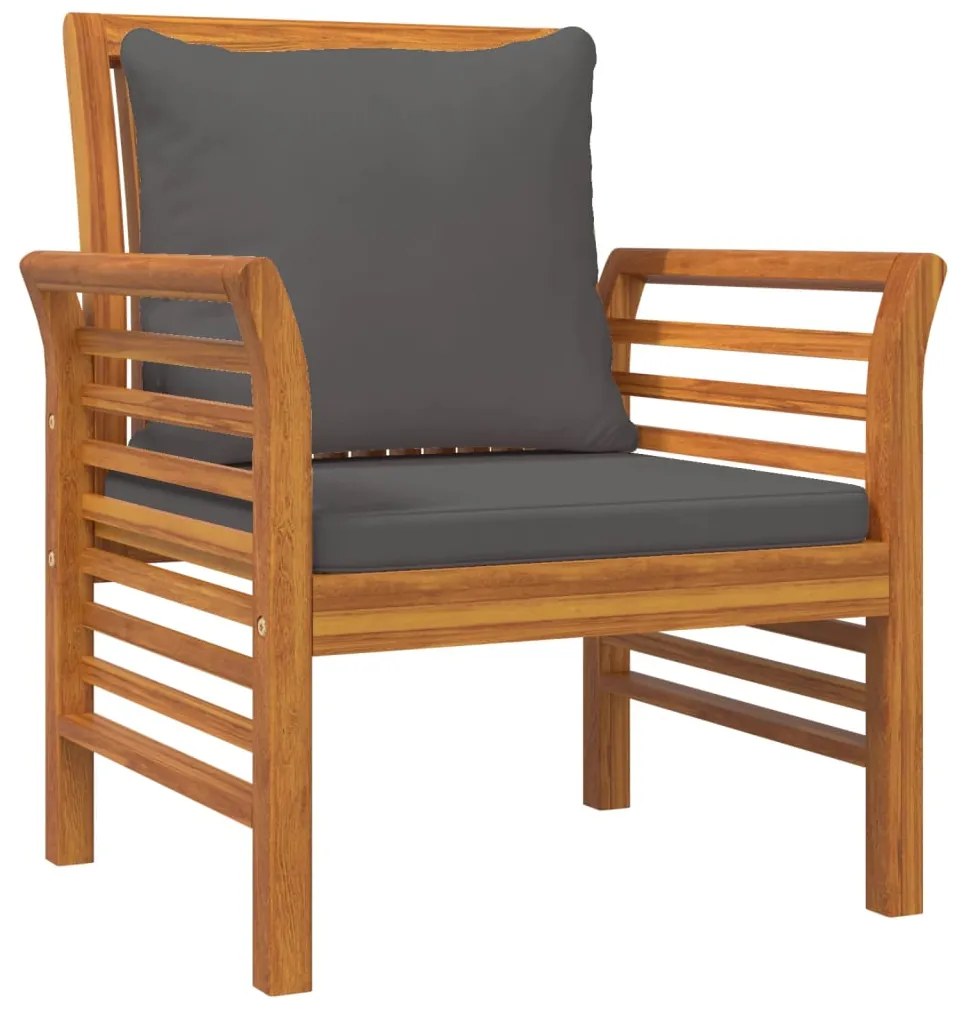 5 pcs conjunto lounge de jardim c/ almofadões acácia maciça