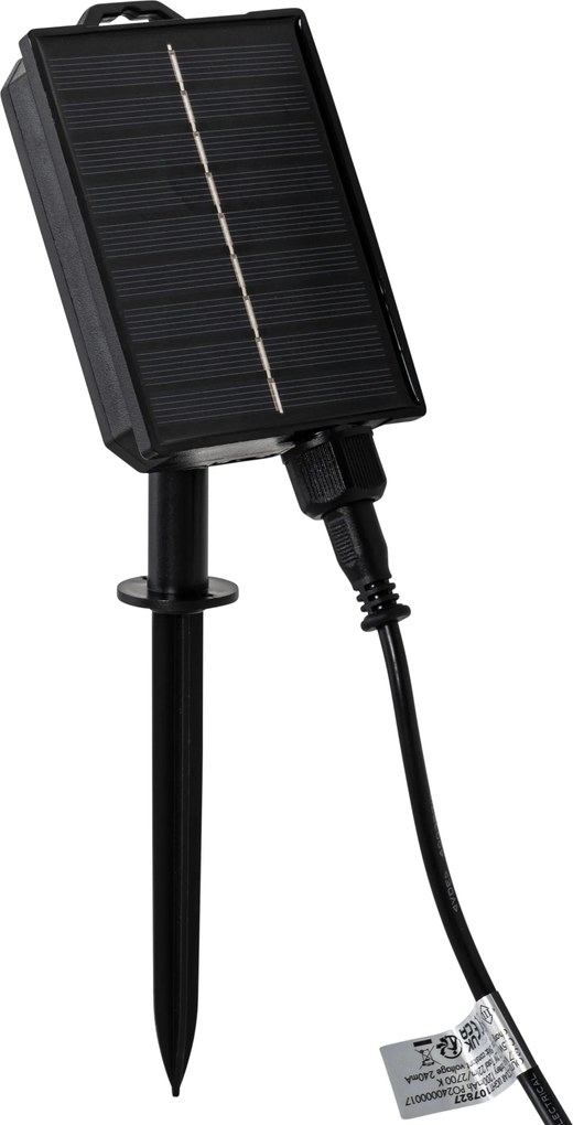 Candeeiro de pé exterior preto com LED recarregável e solar - Barry