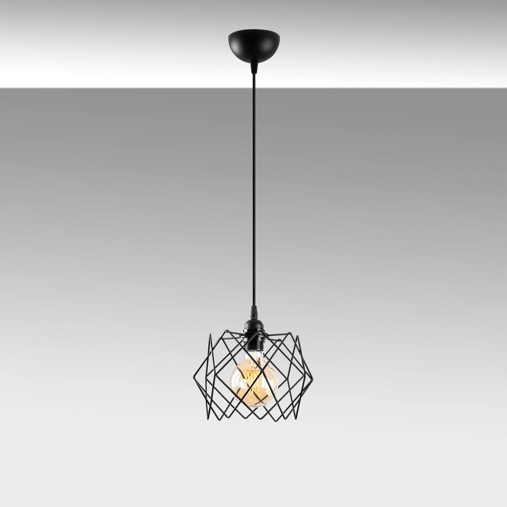 Candeeiro de Teto Karakas – Preto – Diâmetro 24 cm