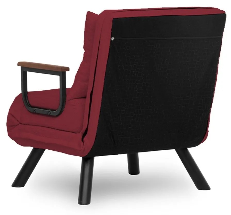 Sofá-Cama de 1 Lugar Sando – Bordeaux – 175x60 cm