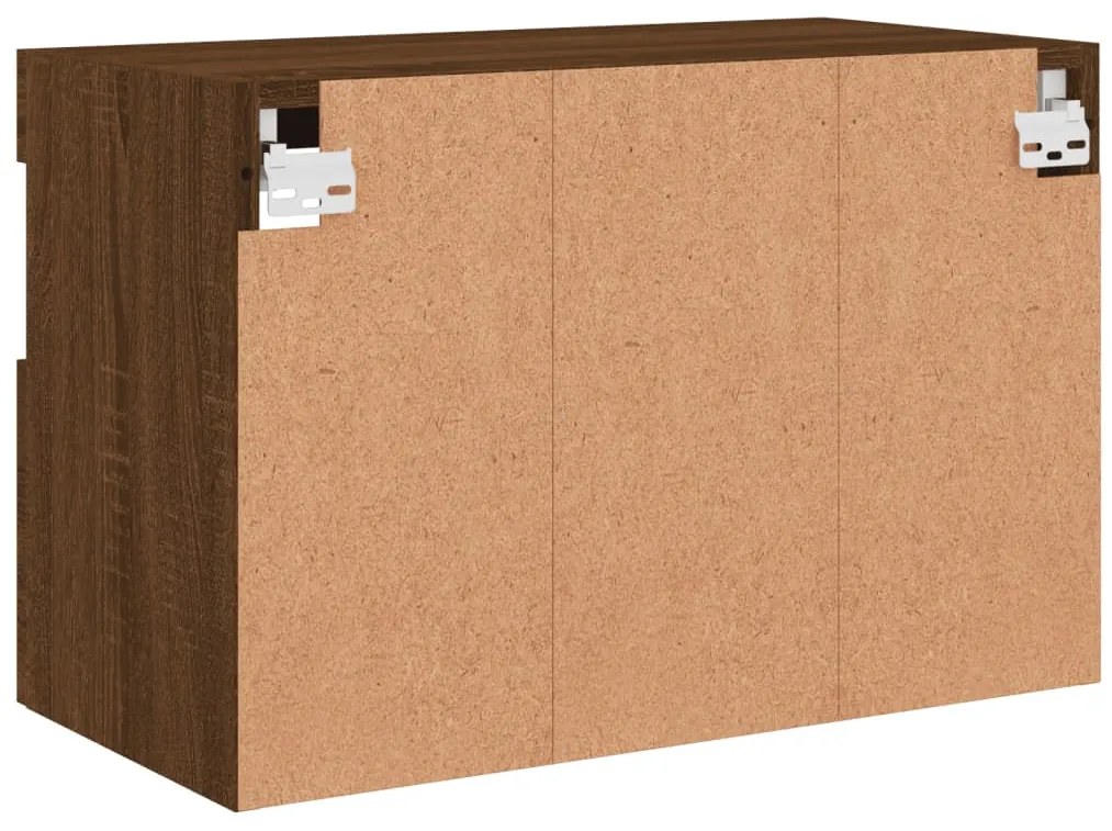 Móvel parede p/ TV c/ luzes LED 60x30x40 cm carvalho castanho