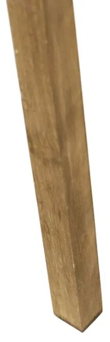 Candeeiro de pé rústico tripé vintage em madeira com cúpula dourada 50 cm - Tripod Classic