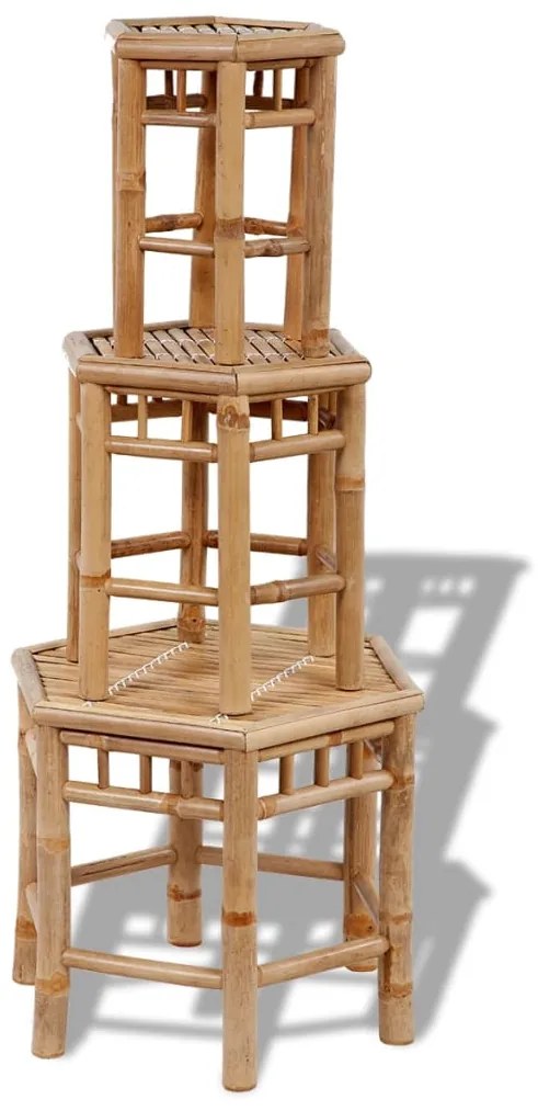 Bancos de jardim 3 pcs bambu