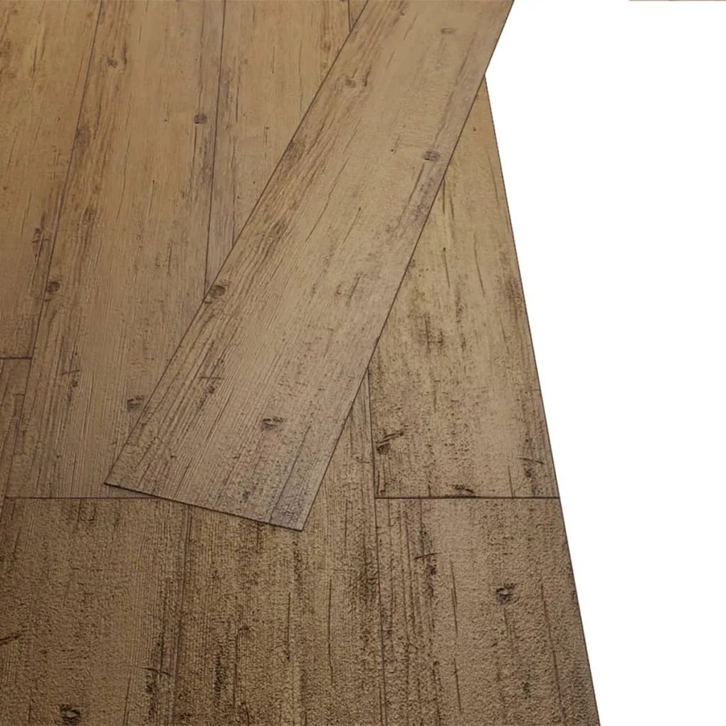 Tábuas de soalho PVC autoadesivas 2,51 m² 2mm castanho nogueira