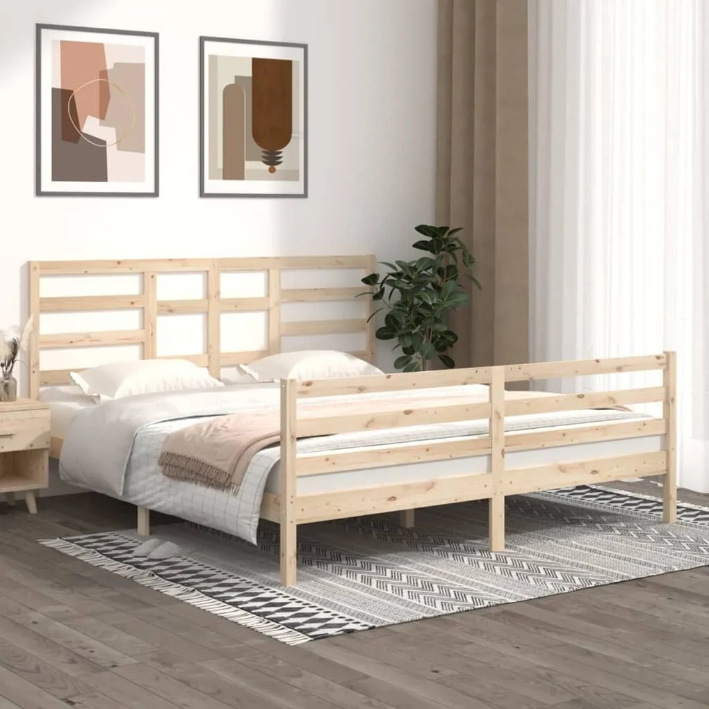 3105875 vidaXL Estrutura de cama super king 180x200 cm madeira maciça