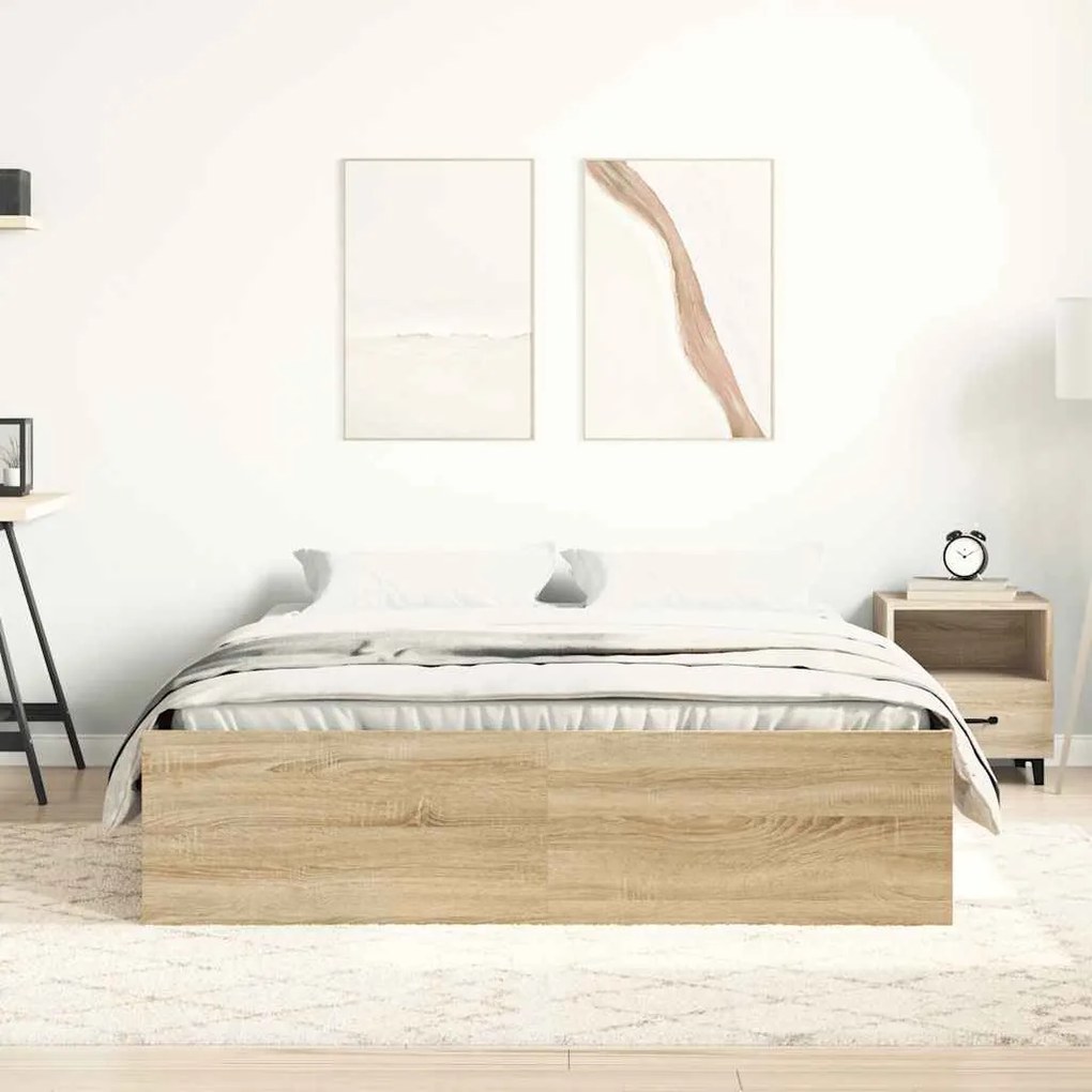 Estrutura de cama 140x200 cm carvalho sonoma
