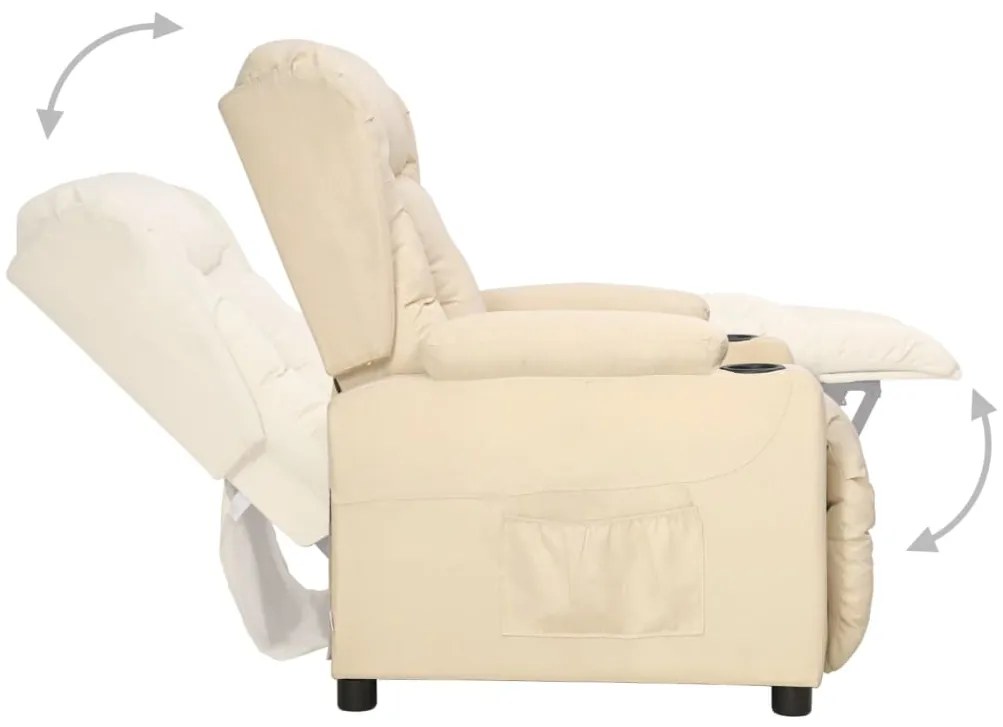 Poltrona elevatória tecido cor creme