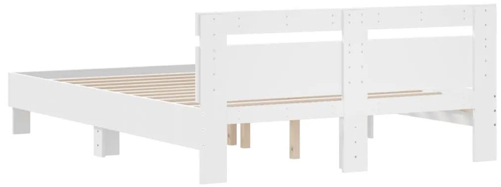 Estrutura cama c/ cabeceira 140x200 cm derivados madeira branco