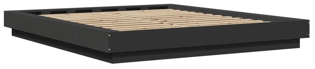 Estrutura de cama 150x200 cm derivados de madeira preto