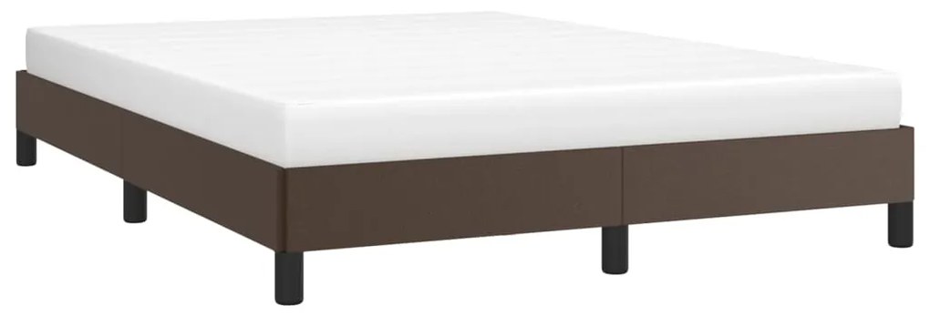 Estrutura de cama 140x190 cm couro artificial castanho