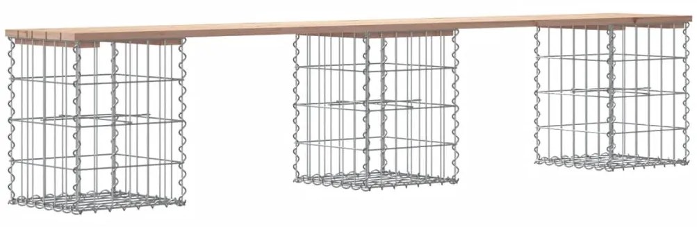Banco de jardim c/ design gabião 203x31x42 cm pinho maciço