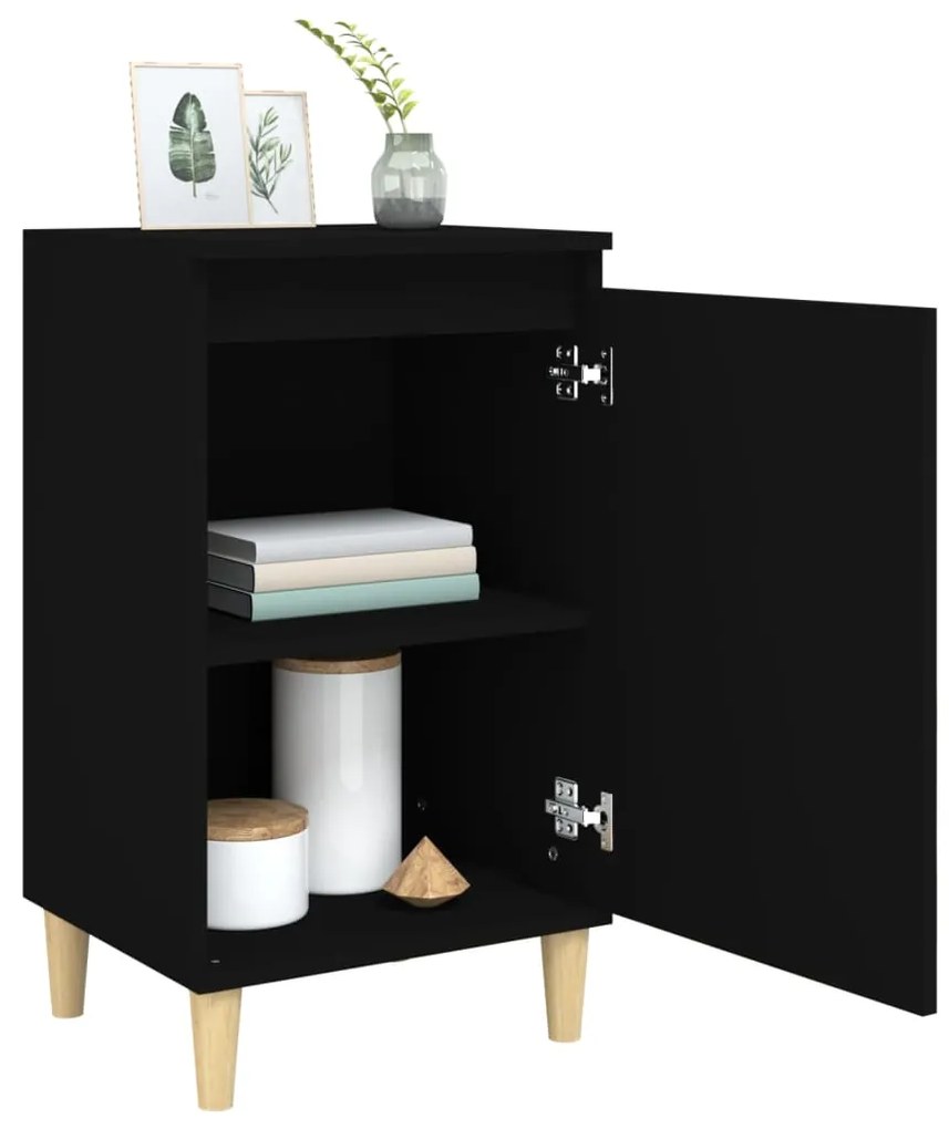Mesa de cabeceira 40x35x70 cm derivados de madeira preto
