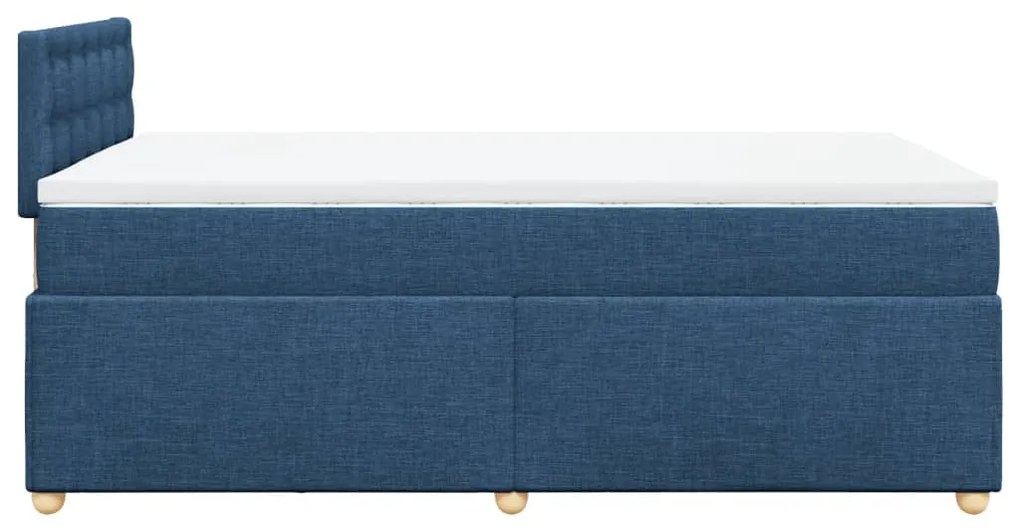 Cama boxspring com colchão 120x190 cm tecido azul