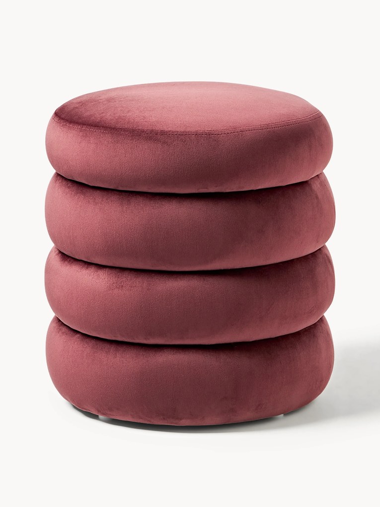Velvet Upholstered Stool Alto with Storage Space