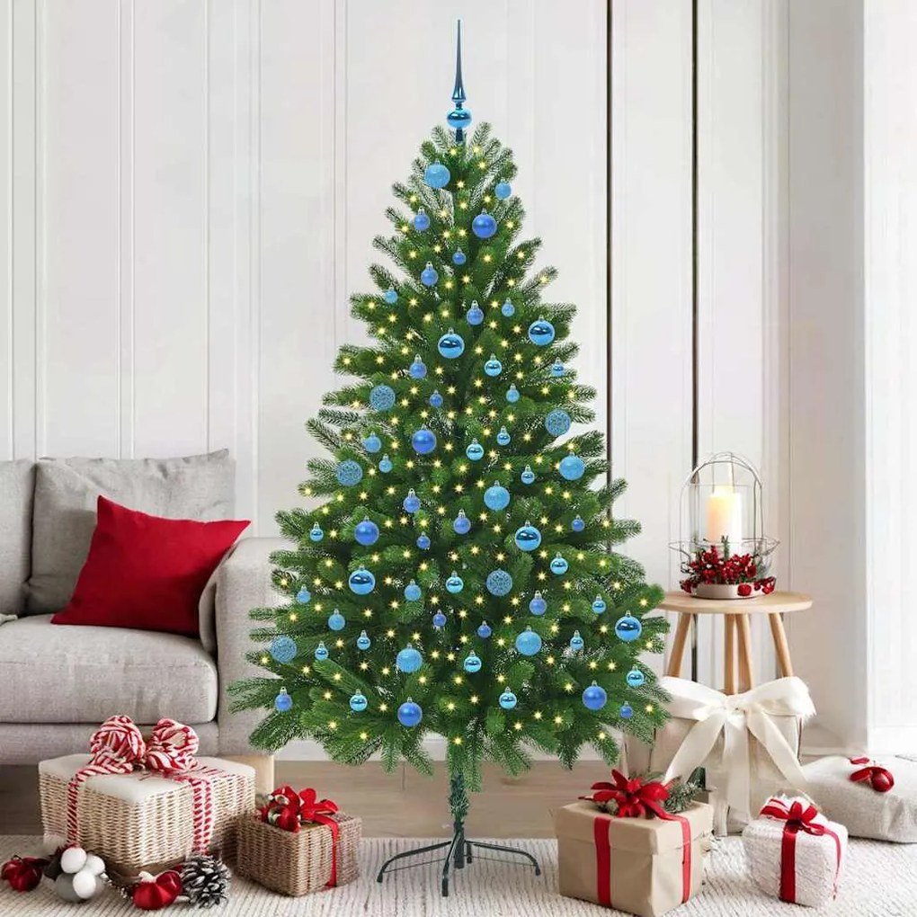 vidaXL Árvore de Natal com 300 LEDs com suporte Verde 180 cm PE