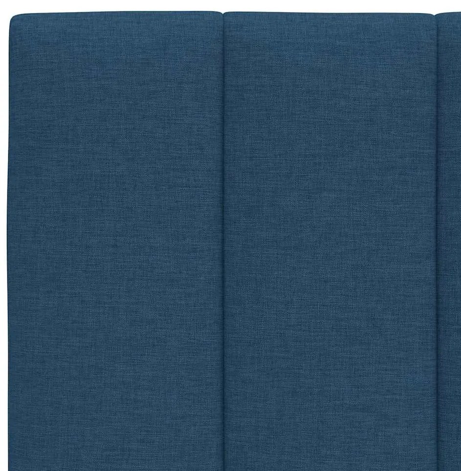 Estrutura de cama sem colchão 160x200 cm tecido azul