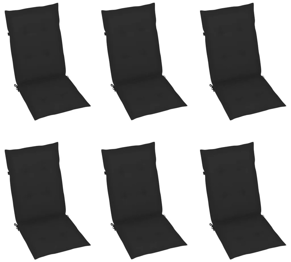 Cadeiras de jardim dobráveis c/ almofadões 6 pcs acácia maciça