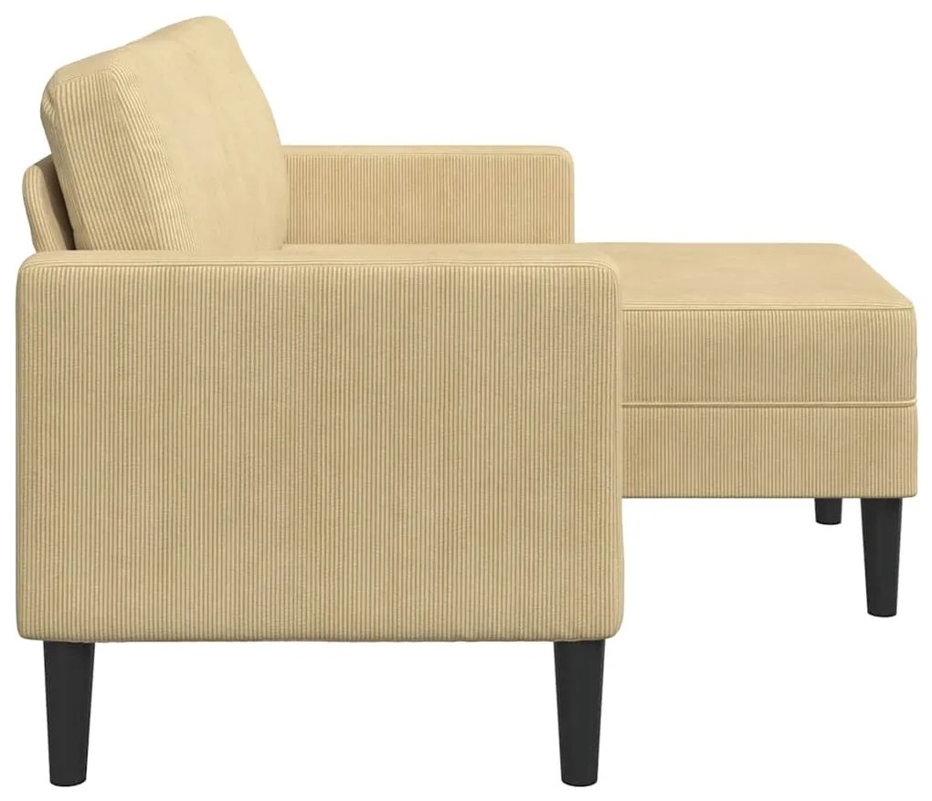 Sofá 2 lugares com Chaise em L 125cm linho verde cinzento