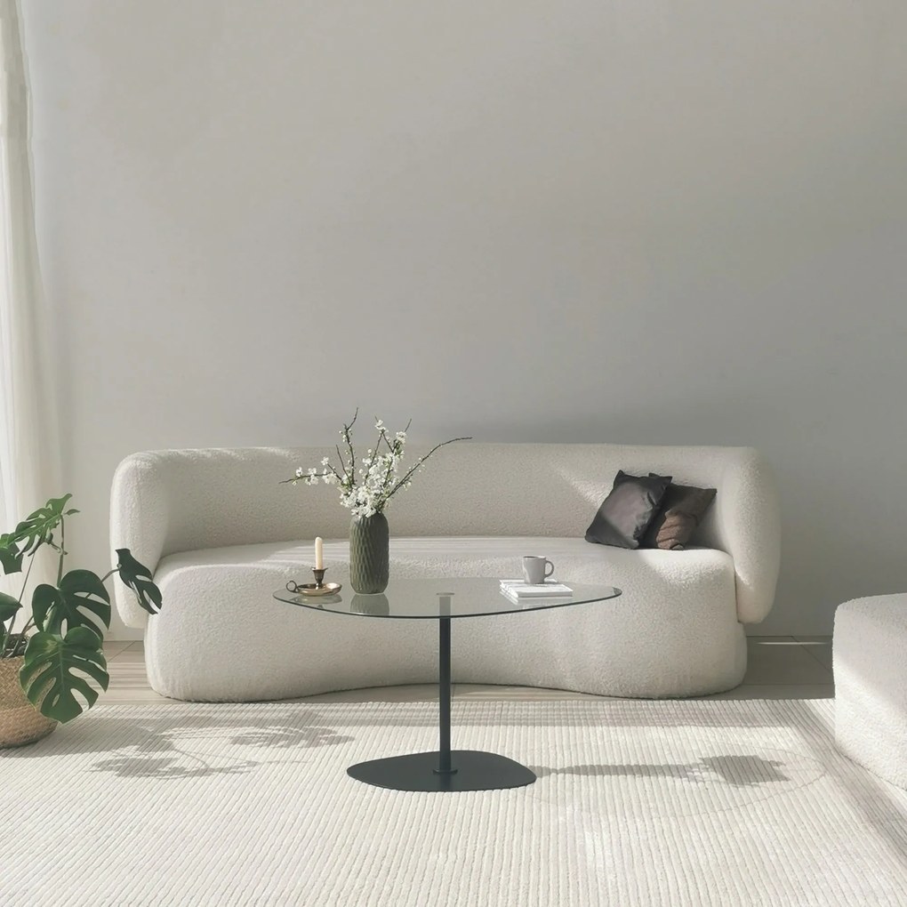 Mesa de Centro Soho – Transparente e Preto – 85x40x67 cm