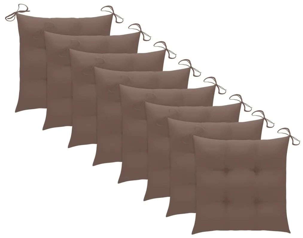 Cadeiras de jardim com almofadões 8 pcs acácia maciça