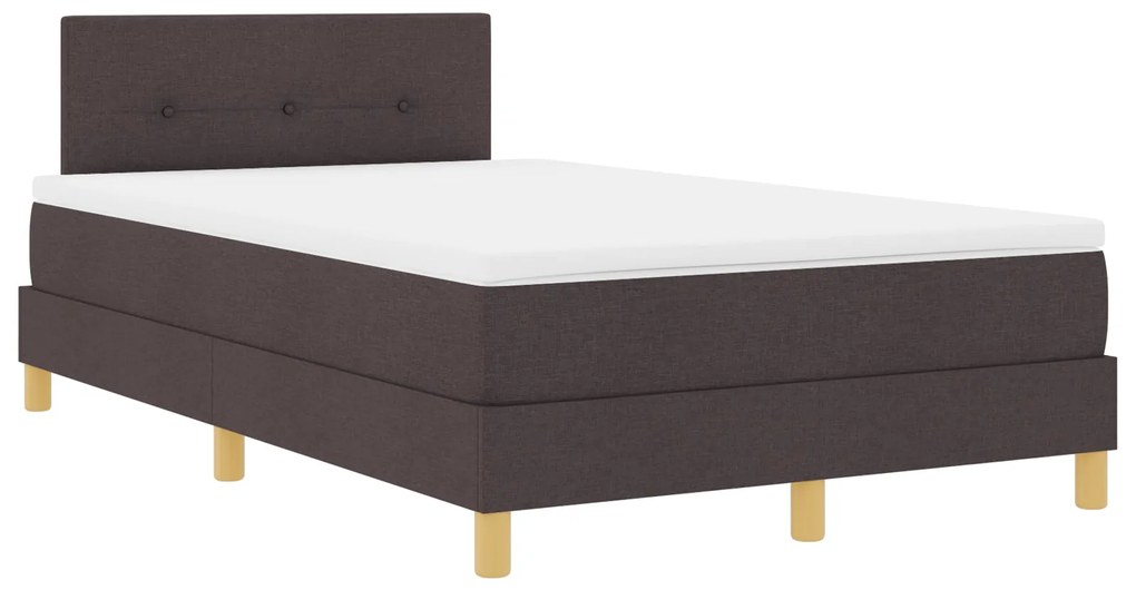 Cama Box Spring com Colchão Castanha Escura 120x200 cm Tecido