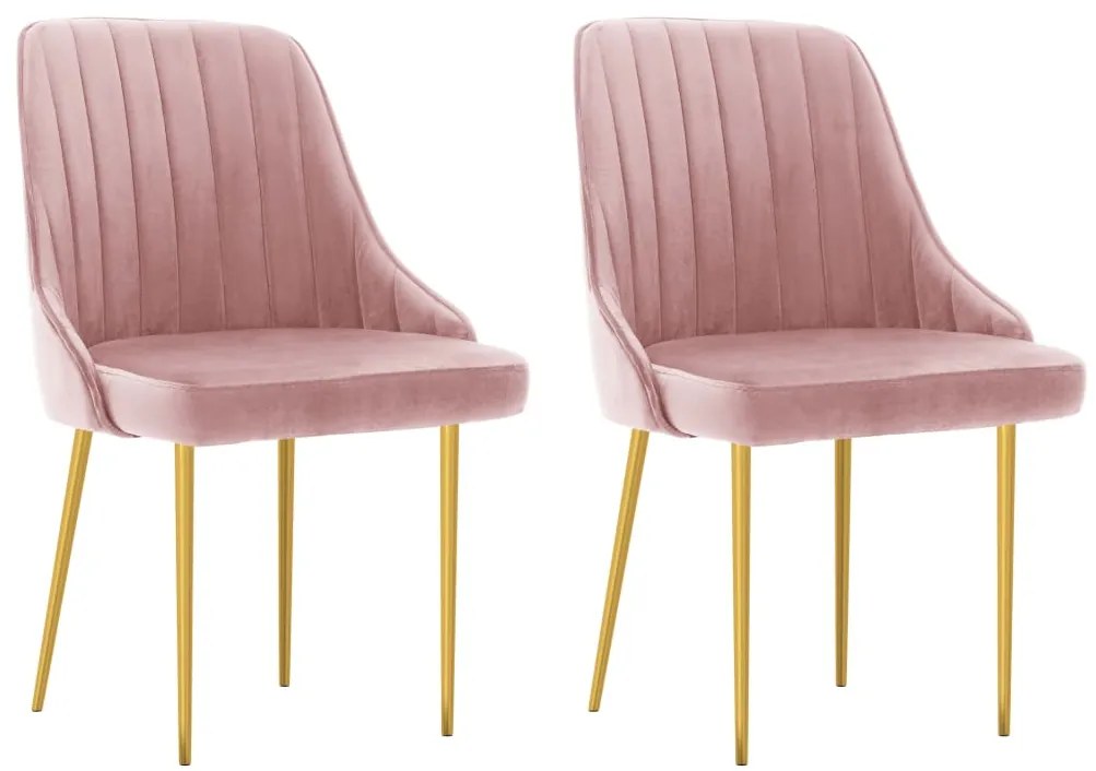 vidaXL Cadeiras de jantar 2 pcs veludo rosa